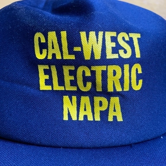 Cal-west Electric Napa Blue And Gold Vintage Snapback Hat - Picture 3 of 9
